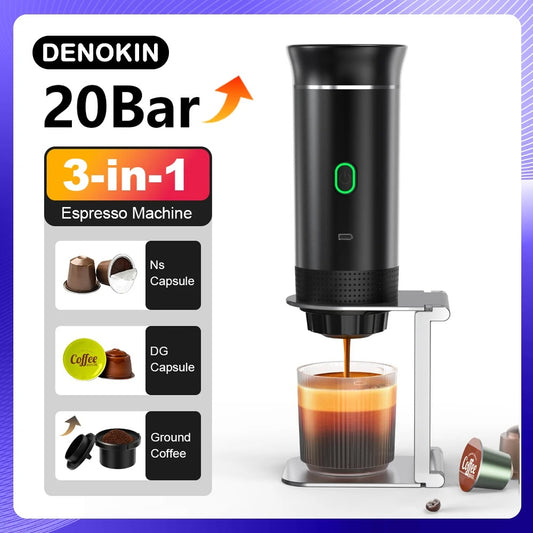 Wireless Electric Portable Espresso Coffee Machine for Car & Home Camping